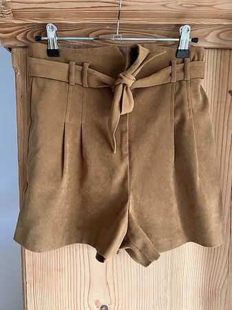 Shorts Wildlederoptik braun Grösse 36