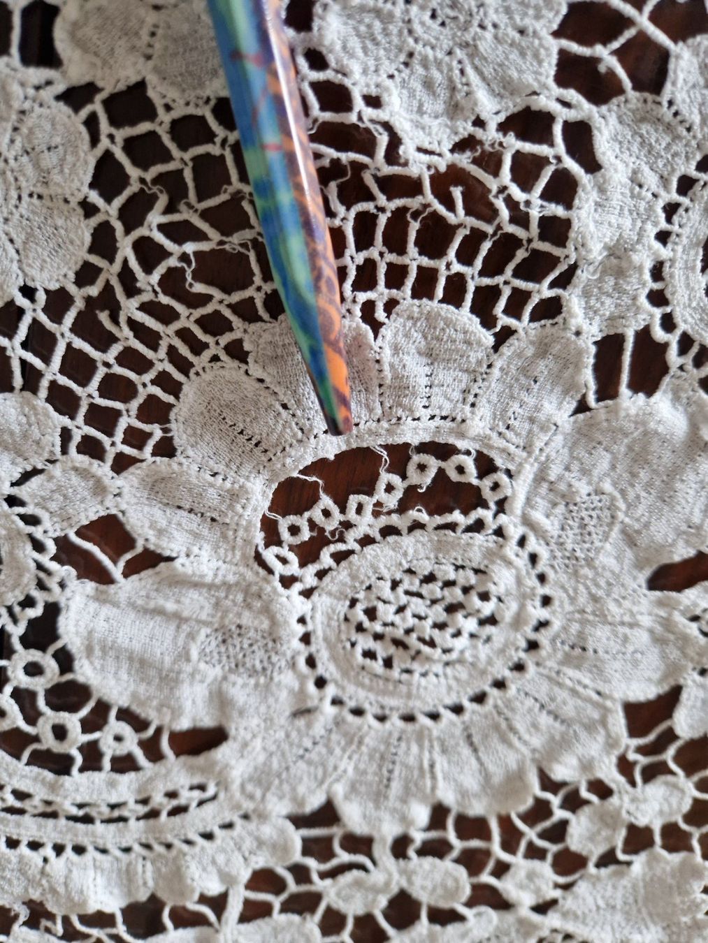 Altra biancheria da tavola: Plauenerspitze  Tischdecke Dm140cm – Usato da Bern venduto da Antikbatik 7