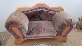 Puppenstube Sofa, Miniatur Sofa, Holz,