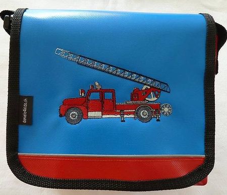 Kindergartentasche aus Blache, Feuerwehrauto
