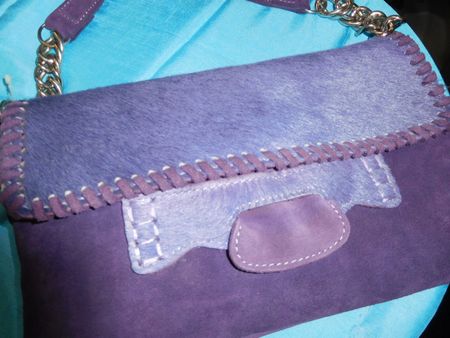 Abendtasche Tasche echt Leder lila / violett 33x20cm