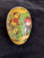 Antikes Osterei zum Aufklappen, Disney Figuren, Papiermaché