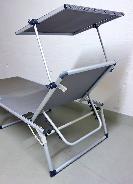 Liegen & Liegestühle: gebrauchte Sonnenliege Grau Alu + Polyester mit Sonnendach – Gebraucht aus Uitikon Waldegg von elj_q22m 3