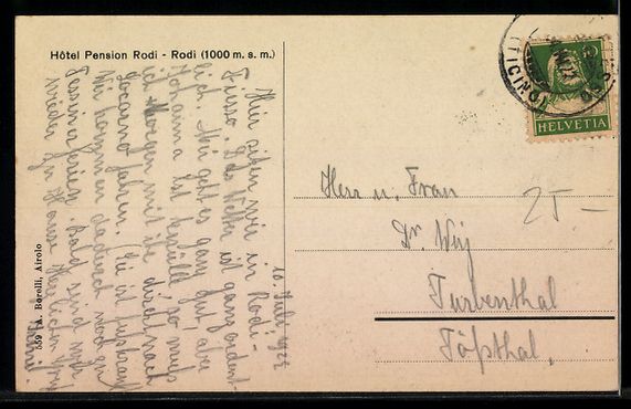 Cartoline postali: AK Rodi, Hotel Pension Rodi – Usato da Berlin venduto da bartko-reher 1