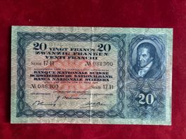 20 Francs - 23. März 1944  PESTALOZZI - Vorzüglich/Superbe