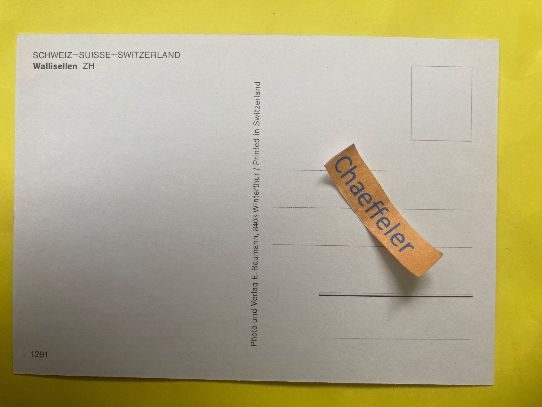 Cartoline postali: Wallisellen ZH – Usato da Zürich venduto da Chaeffeler 1