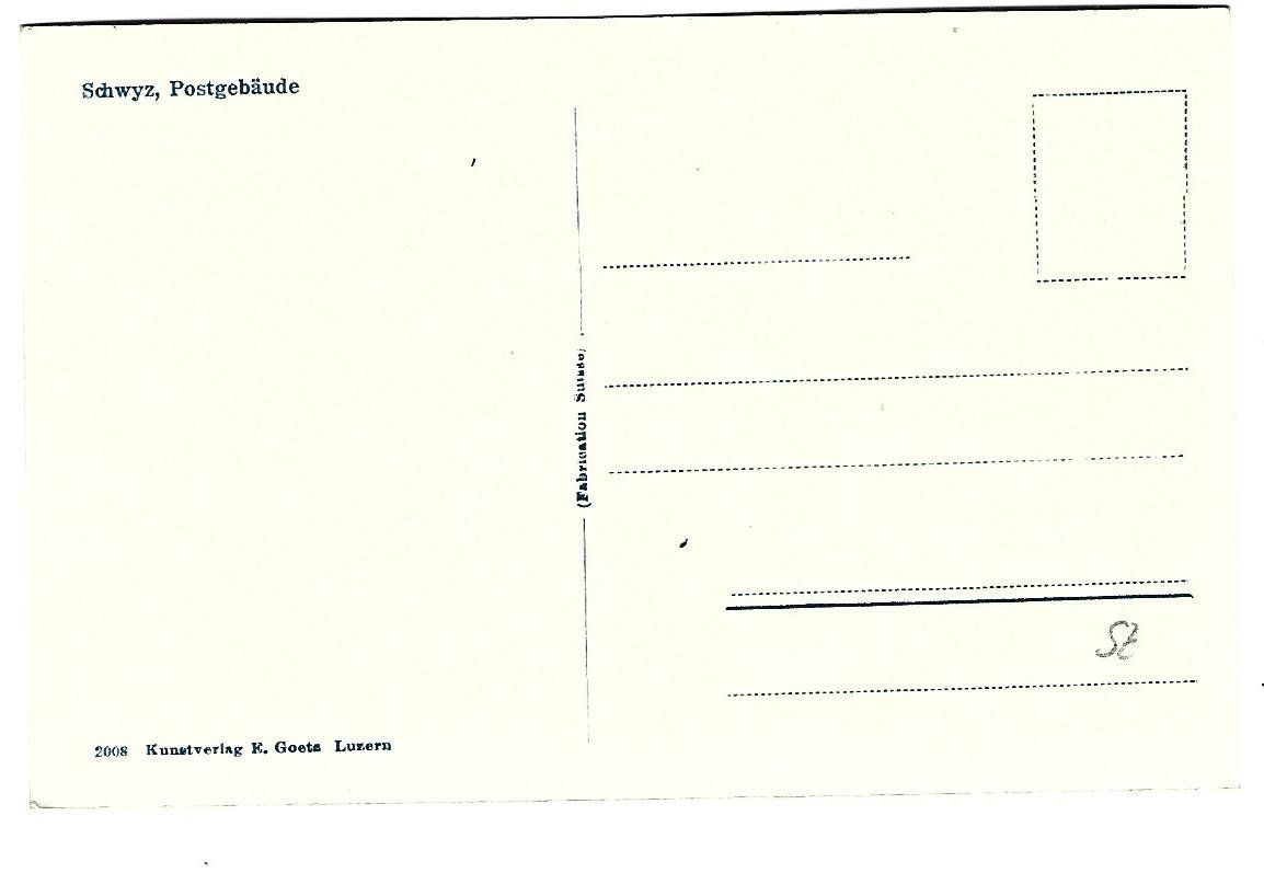 Cartoline postali: Schwyz Postgebäude Tramm – Usato da Wetzikon ZH venduto da Brulu100 1