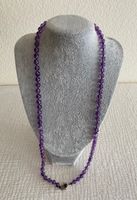 Kette/Collier intensiv violetten Amethysten, Silberschliesse