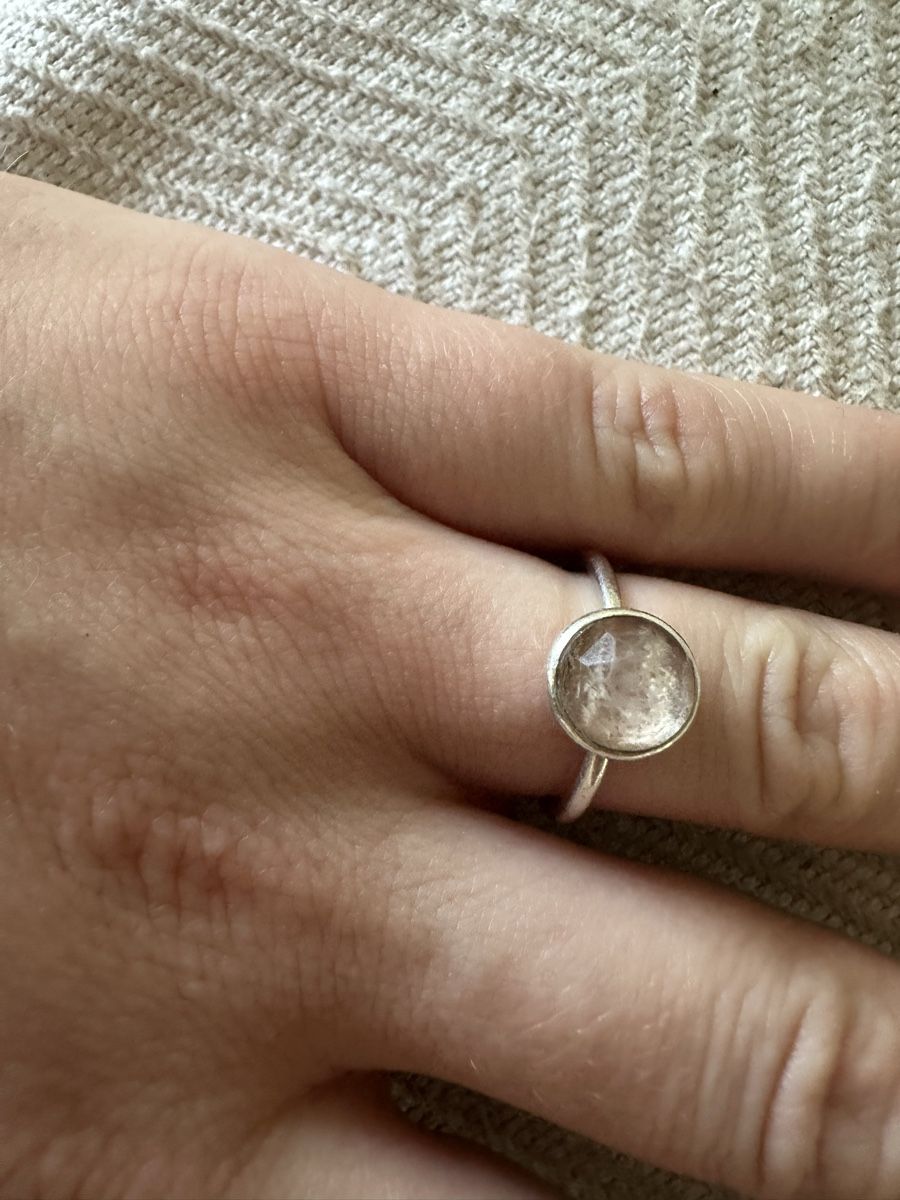 Anelli: Silver Ring Size 20 with Quartz Stone. Pre-owned gem. – Usato da Zürich venduto da car_68nt