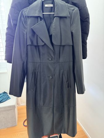 Ledermantel, Grösse 38, Schwarz,