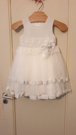 Princess-Kleid Mädchen Weiss, "Miss Seviva" Girls-6-A