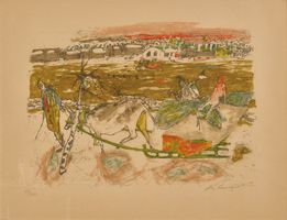 Carigiet Alois "Hornschlitten" Original handsignierte Litho.