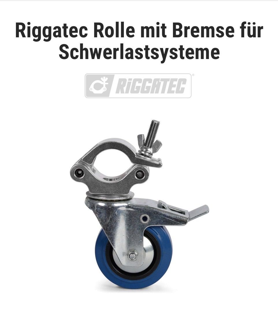 Altro per stoccaggio & trasporto: Riggatec Rolle mit Bremse f. Schwerlastsysteme, 100mm Rollen – Nuovo e nell'imballaggio originale da meierskappel venduto da funkydegreng 1