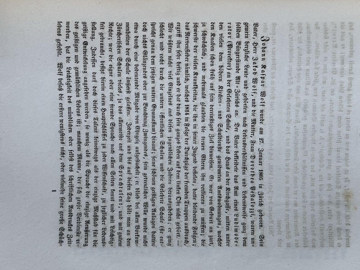Libri: Stich von Oberglatt 1856 - Leben Joh. Kaspar Wolf's – Usato da Adliswil venduto da buch_und_kunst 3