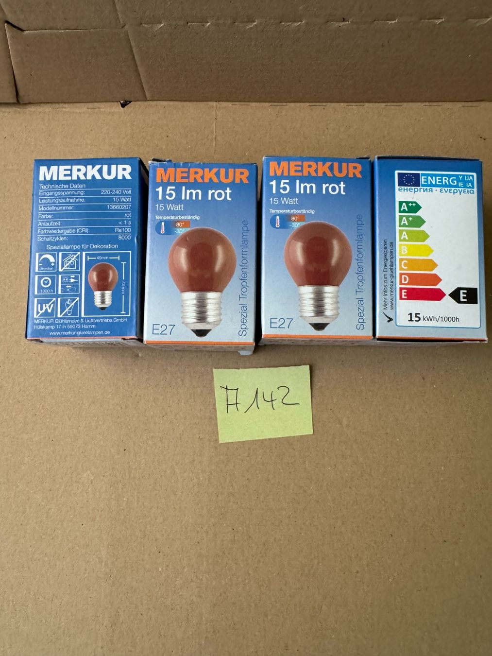 Lampen: 4x Glühbirnen rot 15W mit E27 Sockel A142 – Neu und originalverpackt aus Schötz von amore14 1
