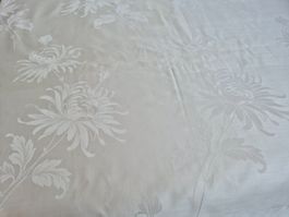 Edler Damast Stoff, elfenbein, mit Dahlienmuster, 6 m