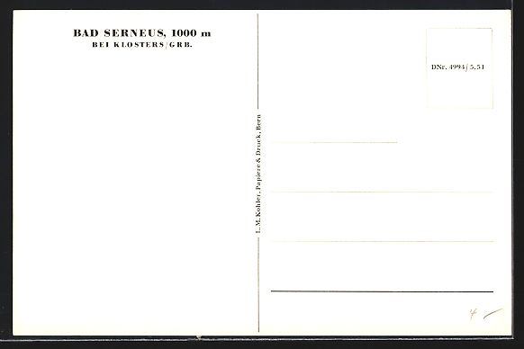 Cartoline postali: AK Serneus, Bad, Partie im Garten – Usato da Berlin venduto da bartko-reher 1