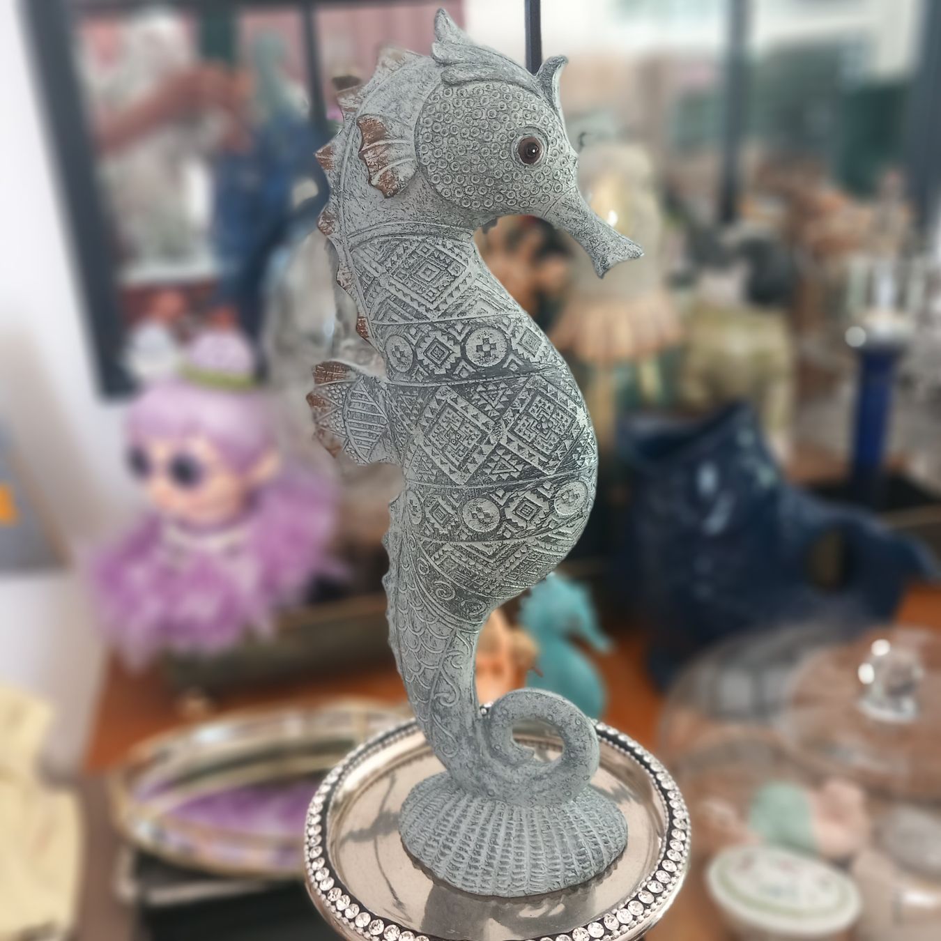 Statuette: DEKO: Zwei Seepferdchen grau u. blau/ neu – Nuovo (secondo la descrizione) da Aegerten venduto da gismolini 3