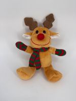 Weihnachtlicher Plüsch-Elch mit Schal, Plüschtier/ Stofftier