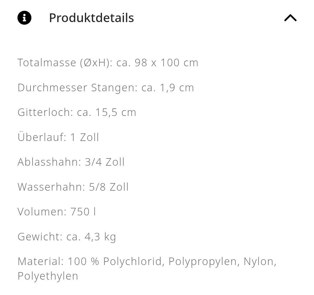 Annaffiatura & Irrigazione: Regentonne 750l – Usato da Kaufdorf venduto da Honnylein 1