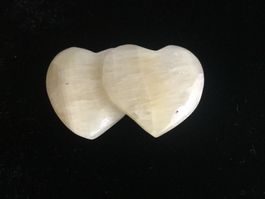 Doppelherz Orangen Calcit Heilstein Handschmeichler