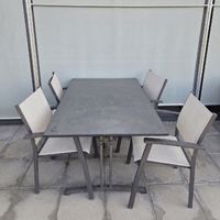 Garten-Sitzgruppe mit 4 Stühlen, anthrazit