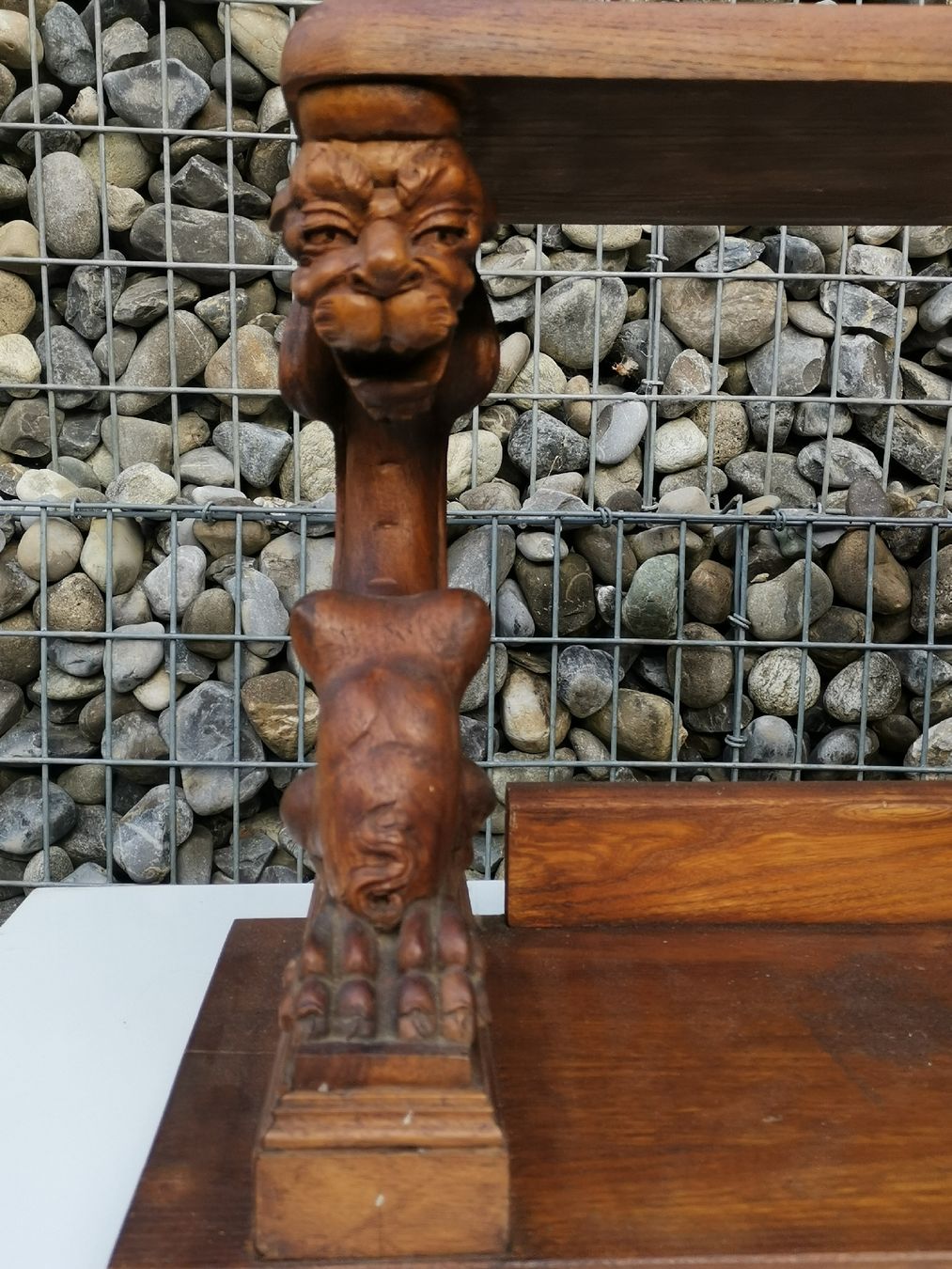 Skulpturen & Statuen: Antikes Regal, Ablage mit Drachenskulptur – Gebraucht aus Seon von Sock21 4