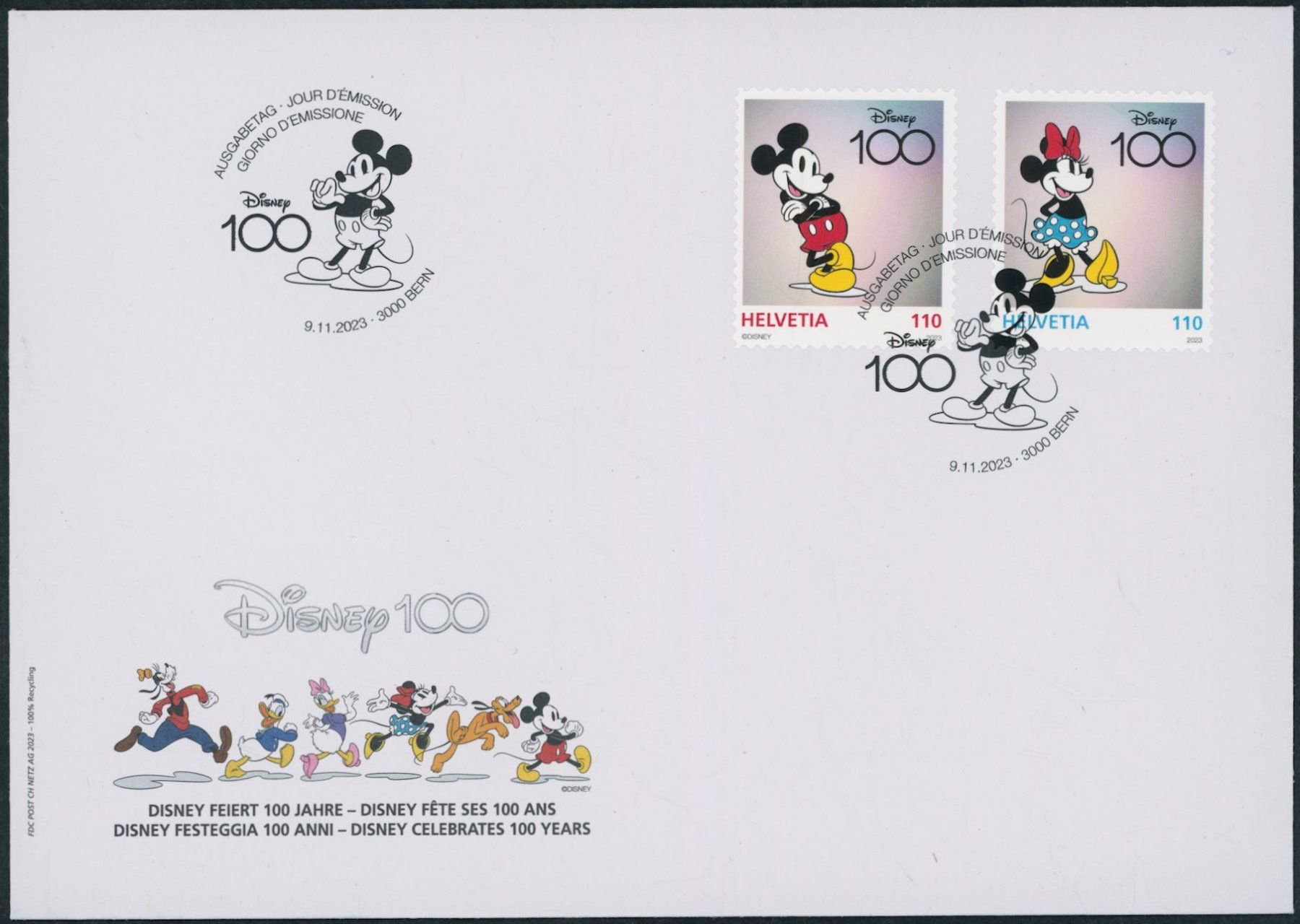 Tutti i francobolli: 2023 - Disney - Ersttagsbrief FDC ET – Usato da Schindellegi venduto da leecollect