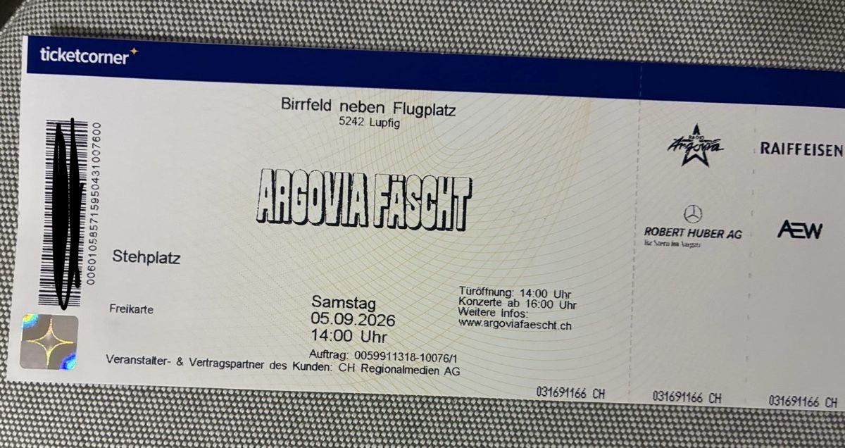 Billets: Tickets Argovia Fäscht 5.9.26 – Neuf avec emballage d'origine à Däniken SO par oliboli04 2