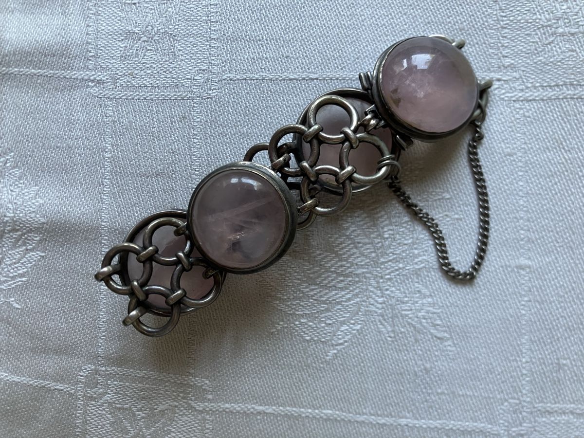 Bracciali & Braccialetti: Silber Armband mit Rosaquarz – Usato da Lyss venduto da Punktum01 1