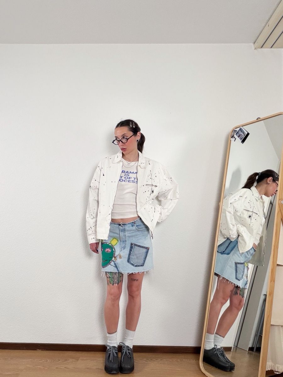 Levi's Jupes: Custom Patchwork Denim Skirt  – D'occasion à Knonau par Grapesvintage 1