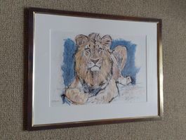 Hug Fritz Original Lithographie mit Rahmen 58x72 cm.
