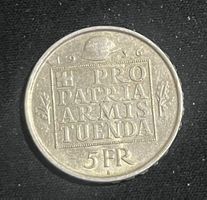 5 Fr. Silbermünze 1936 Schweiz. Wehranleihe