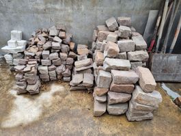 1 Posten Borphyr-Granitsteine, verschiedene Grössen