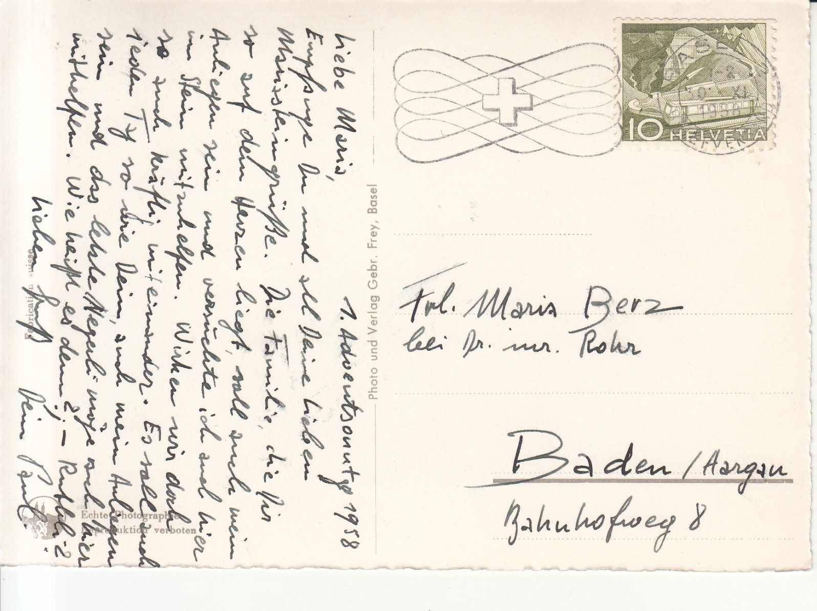 Cartoline postali: Mariastein 1958 – Usato da Bürglen TG venduto da StampGraf 1
