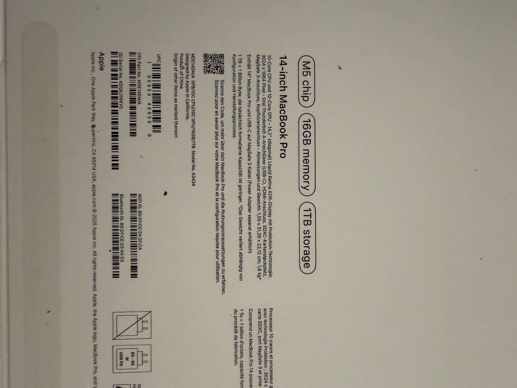 Apple Portables: MacBook Pro m5 - 16Gb 1TB 2026 – D'occasion à Luzern par fab_p7wf 2