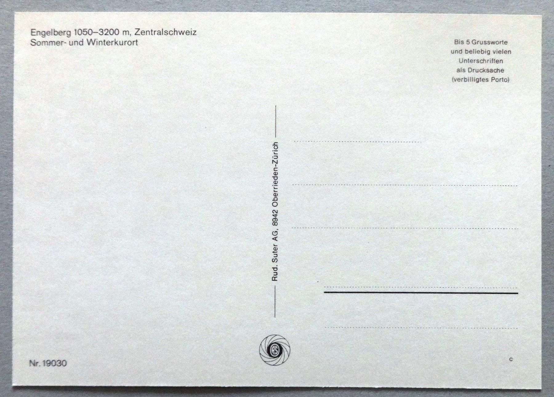 Cartoline postali: Engelberg 1050-3200 m – Usato da Fétigny venduto da Billy2miny 1