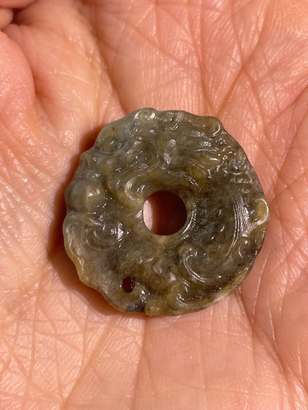 Anhänger: Echte chinesische -Jade Drache Pi-Scheibe Ca.2.3-2.8cm – Neu (gemäss Beschreibung) aus Schiers von sisikristall 1