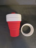 Neuer, roter, faltbarer Reisebecher mit Deckel, Top!