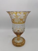 Vase en cristal de bohème jaune ambre