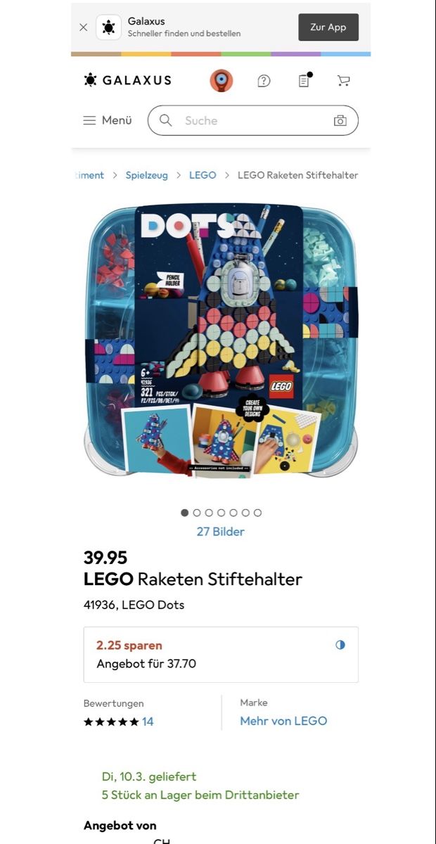 Lego Kit di costruzioni: LEGO Raketen Stiftehalter – Nuovo e nell'imballaggio originale da Schwende venduto da weesli 4