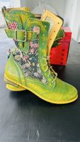 Stiefeletten Simen Leder grün gemustert Grösse 39 neu