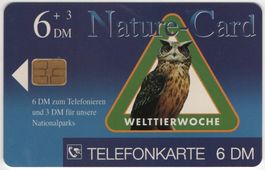 6 + 3 DM Nature-Card - seltene deutsche Benefiz-Telefonkarte