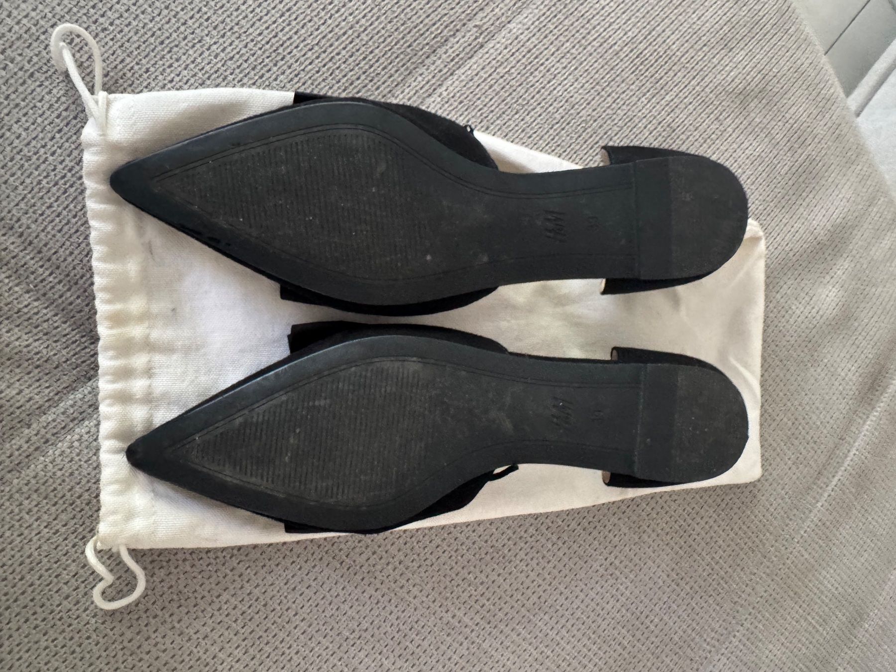 H&M Damenschuhe: Schwarze Ballerina mit Schleife – Gebraucht aus Montagnola von Vol24 1