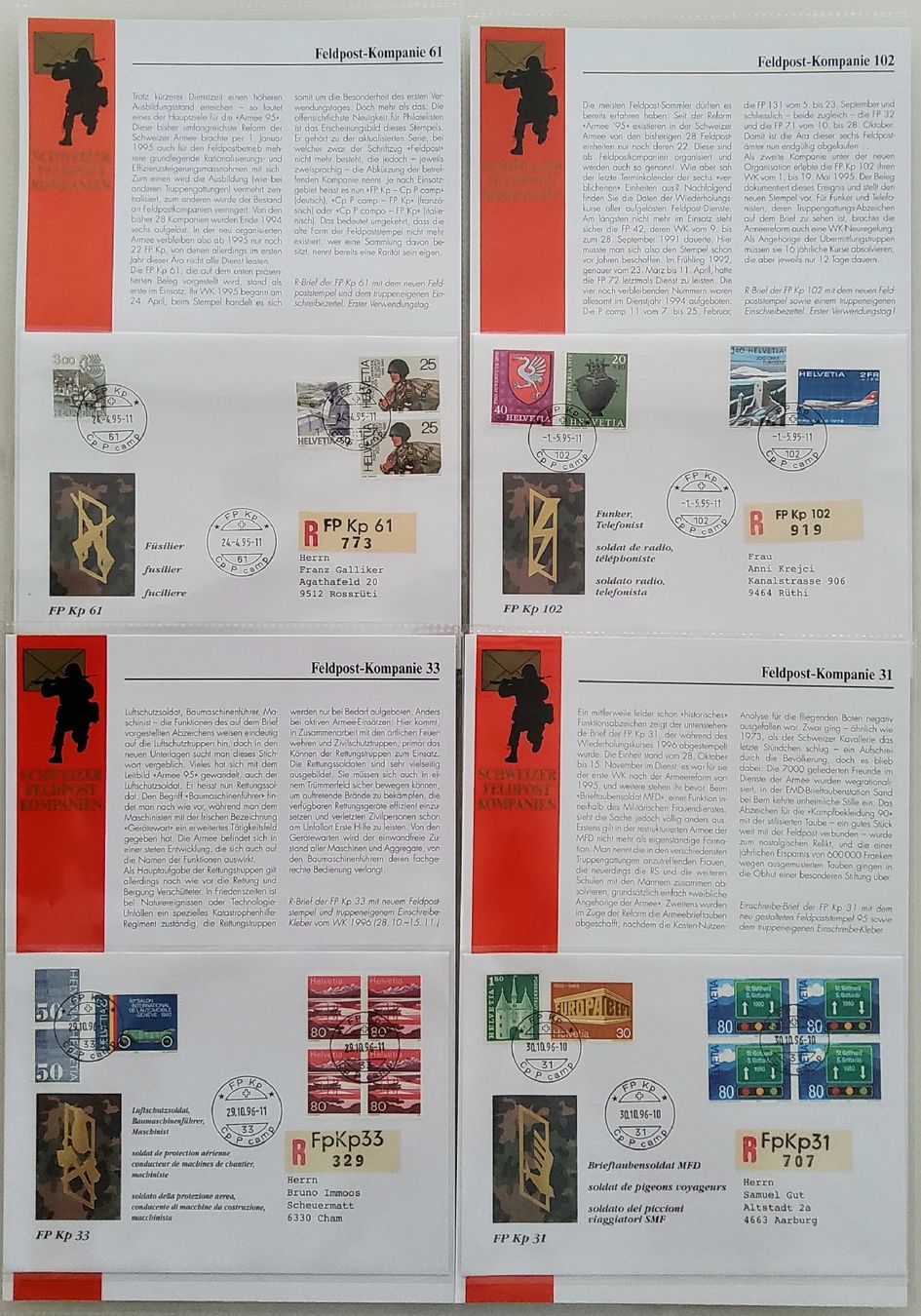 Tutti i francobolli: Sammlung Feldpost Kompanien, Kasernen und Truppen – Usato da Buchrain venduto da mue_kru 1