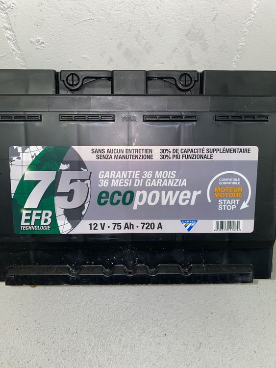 Cartec Eco Power 75 EFB Autobatterie Start/Stop