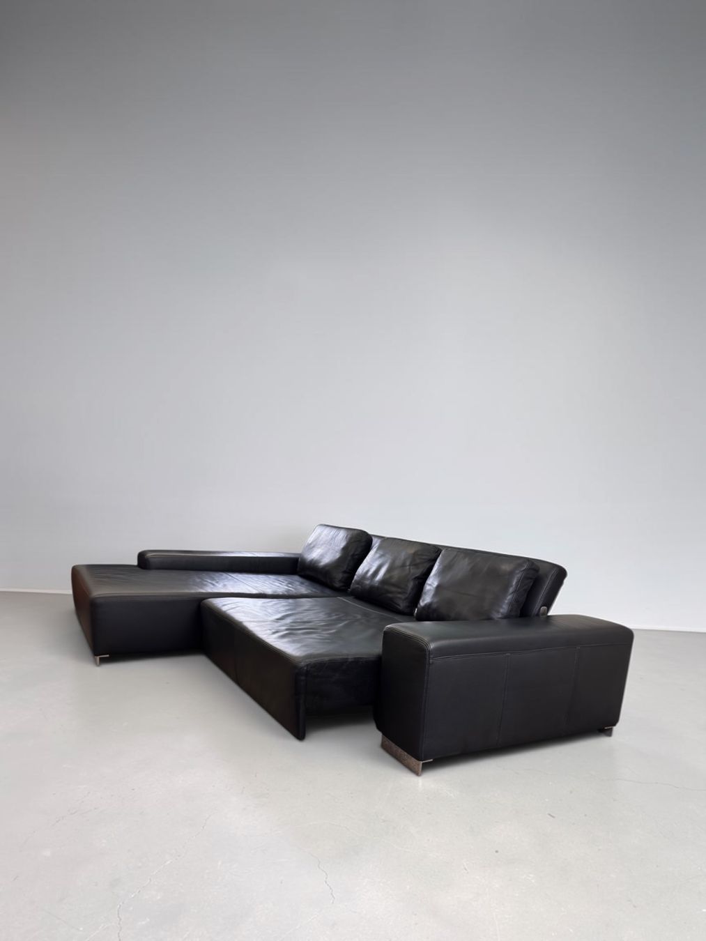 Sofas: Ewald Schillig Ecksofa aus schwarzem Nappaleder – D'occasion à Bachenbülach par Sofalab.swiss 6