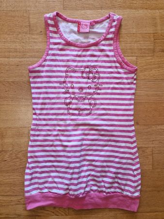 Top Hello Kitty rayé rose/blanc, taille 140