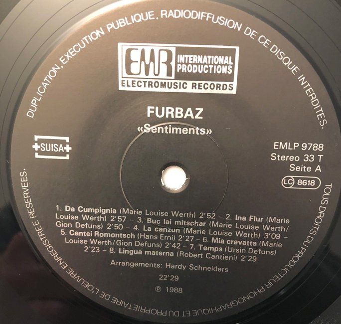 Vinyles: Furbaz - Sentiments (LP) – D'occasion à Grüningen par azulmarron 2