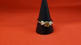 ring mit Farbstein und Zirkonia, Top Zustand!